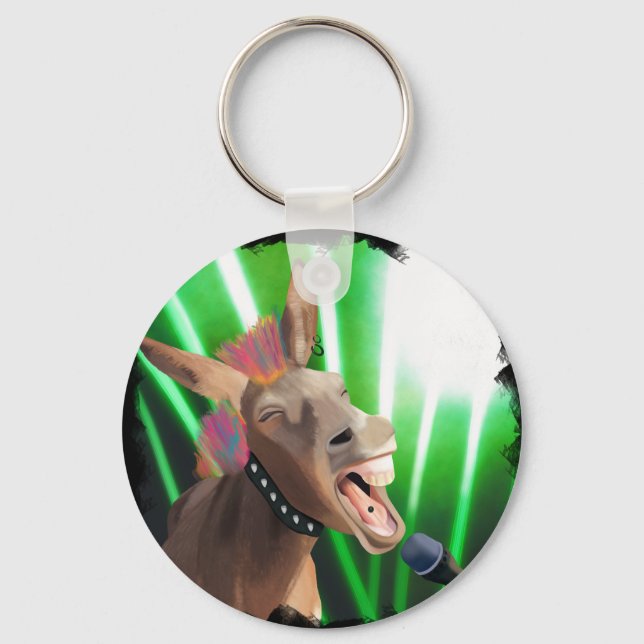 Funny Rockstar Donkey Schlüsselanhänger (Vorderseite)