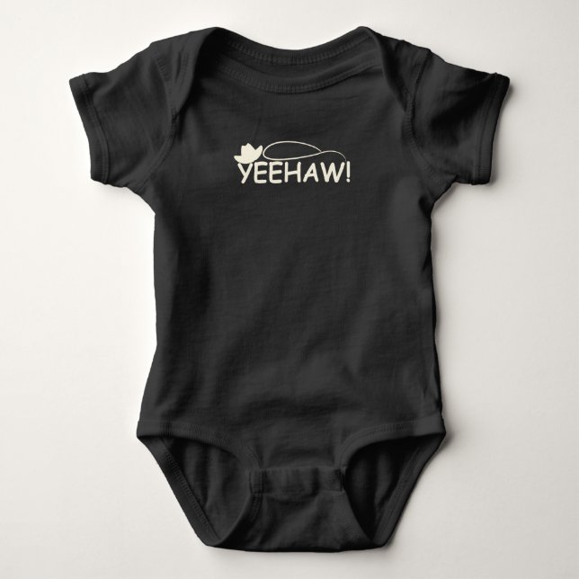 Funny Rodeo Pferdereiten Cowboy und Cowgirl Baby Strampler (Vorderseite)
