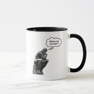 Funny Rodins Denkerstatue - Wo sind meine Schlüsse Tasse