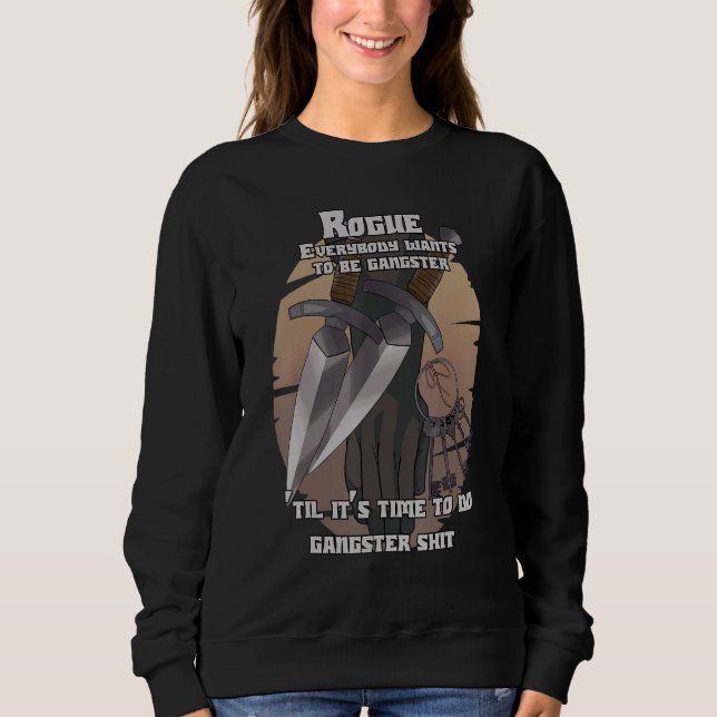 Funny Rogue Gangster Dagger Tabletop Rpg Gamer Sweatshirt (Vorderseite)
