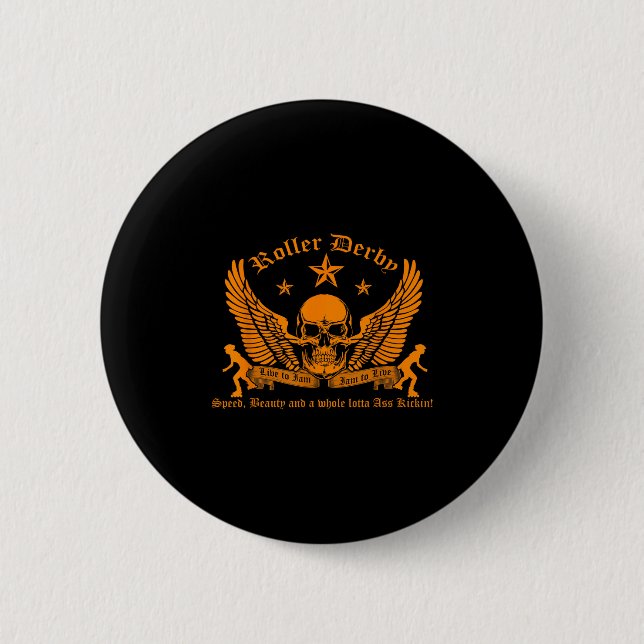 Funny Roller Derby Lover Quotes Gift, Live To Jam  Button (Vorderseite)