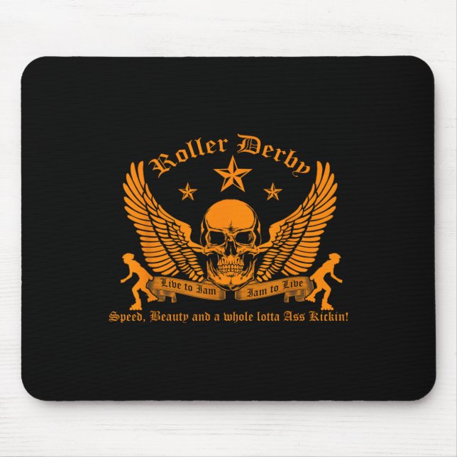 Funny Roller Derby Lover Quotes Gift, Live To Jam  Mousepad (Vorne)