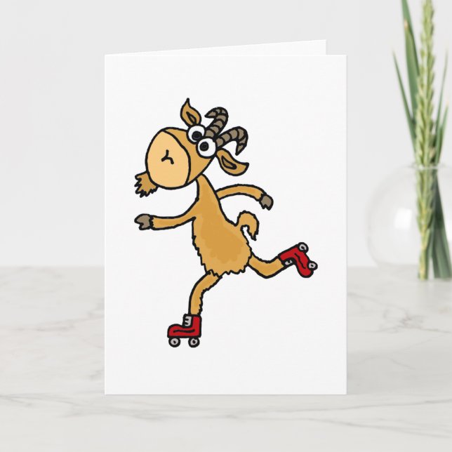 Funny Roller Skaten Goat Scapegoat Karte (Vorderseite)