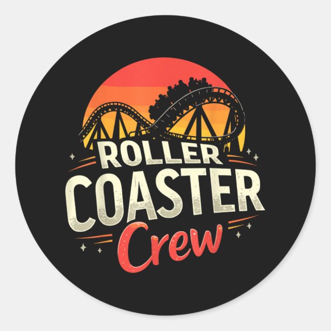 Funny Roller Untersetzer Crew Vergnügungspark Roll Runder Aufkleber (Vorderseite)