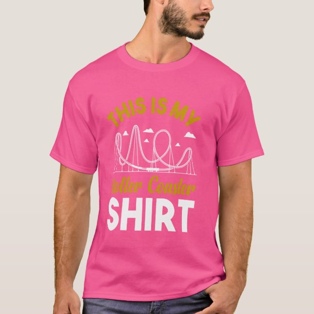 Funny Roller Untersetzer Theme Park Rollercoaster T-Shirt (Vorderseite)