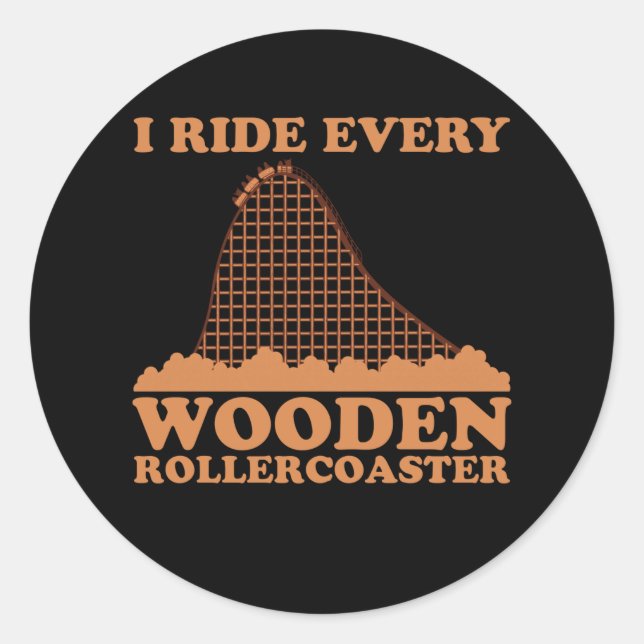Funny Rollercoaster Vergnügungspark Geschenk Runder Aufkleber (Vorderseite)