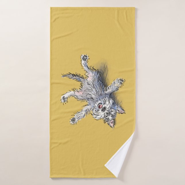 Funny Rolling Schnauzer Towel Badehandtuch (Badehandtuch)