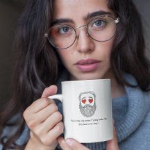 Funny Romantic Bearded Man Sleepy In Love Mug