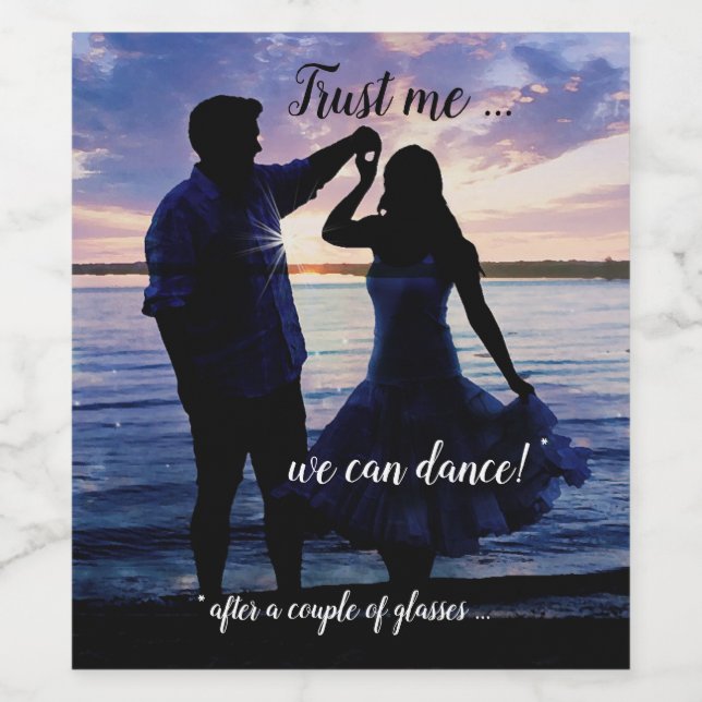 Funny Romantic Dance Weinlabel Weinetikett (Einzelnes Label)