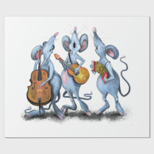 Funny Romantic Mouse Band - Cartoon Tier Zeichnend Geschenkpapier