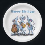 Funny Romantic Mouse Band - Happy Birthday Pappteller<br><div class="desc">Funny Romantic Mouse Band - Cartoon Animal Zeichnend Mouses Liebe Musik - Wählen / Fügen Sie Ihre einzigartige Text / Farbe - Make Your Cecift - Neu vergrössern und verschieben oder entfernen und hinzufügen / Text mit Anpassungs-Tool ! - Zeichn und Design von MIGNED. Sie können meine Designs auch auf...</div>