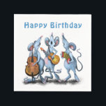 Funny Romantic Mouse Band - Happy Birthday Serviette<br><div class="desc">Funny Romantic Mouse Band - Cartoon Animal Zeichnend Mouses Liebe Musik - Wählen / Fügen Sie Ihre einzigartige Text / Farbe - Make Your Cecift - Neu vergrössern und verschieben oder entfernen und hinzufügen / Text mit Anpassungs-Tool ! - Zeichn und Design von MIGNED. Sie können meine Designs auch auf...</div>