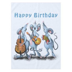 Funny Romantic Mouse Band - Happy Birthday Tischdecke