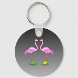 Funny Romantic rosa Flamingos Tragestiefel Schlüsselanhänger