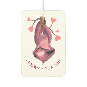 Funny Romantic Sloth Air Freshener Smile Autolufterfrischer