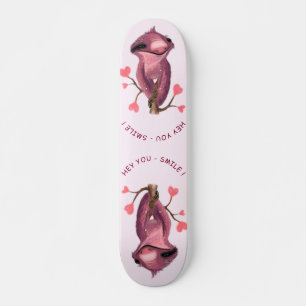 Funny Romantic Sloth Smile Cartoon Tier Zeichnend  Skateboard