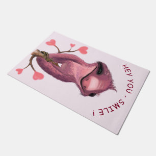 Funny Romantic Sloth Smile Doormat Fußmatte