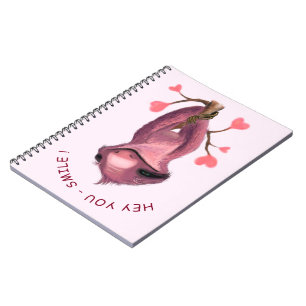 Funny Romantic Sloth Smile Notebook Notizblock
