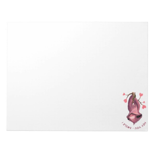Funny Romantic Sloth Smile Notepad Notizblock (Vorderseite)