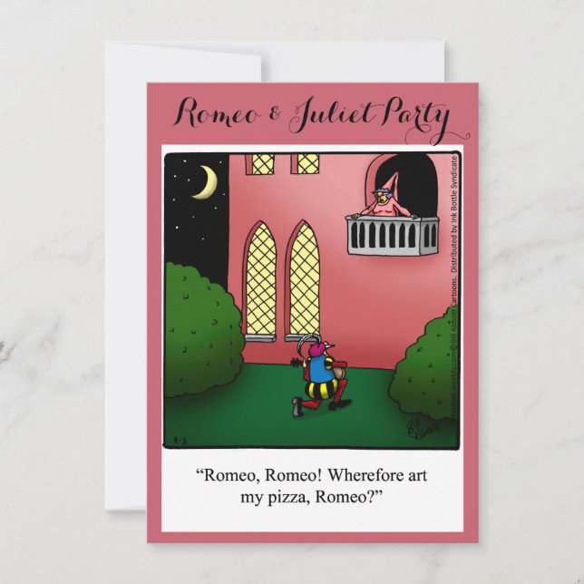 Funny Romeo & Juliet Party Einladungen (Vorderseite)