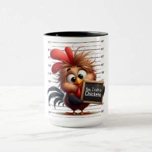 Funny Rooster bei der Polizeiabteilung. Tasse