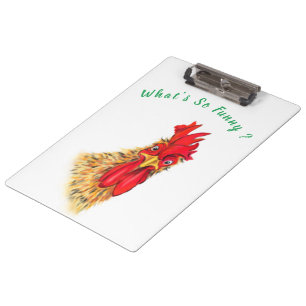 Funny Rooster Clipboard - Benutzerdefinierter Text Klemmbrett