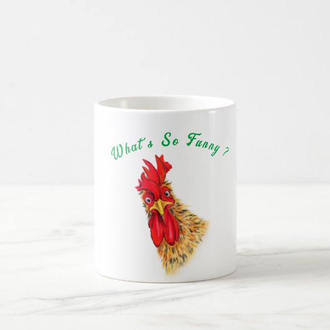 Funny Rooster Coffee Tasse - Spielbares Geschenk (Mittel)