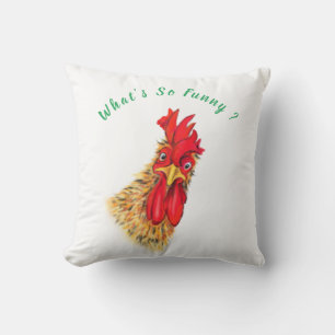 Funny Rooster Coussin - Texte personnalisé