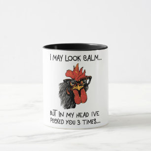 Funny Rooster/ Ich habe dich dreimal gefickt Tasse