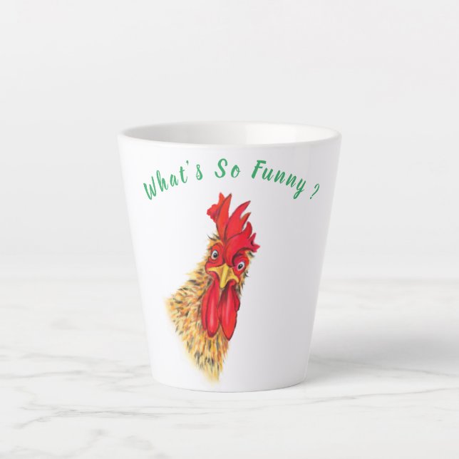 Funny Rooster Latte Tasse - Benutzerdefinierter Te (Vorderseite)