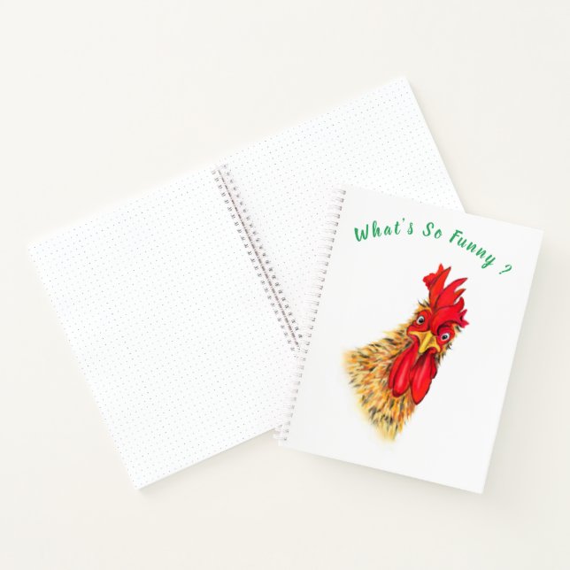 Funny Rooster Notebook - Custom Text Notizbuch (Innenseite)