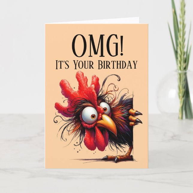 Funny Rooster Thema Geburtstagskarte Feiertagskarte (Vorderseite)