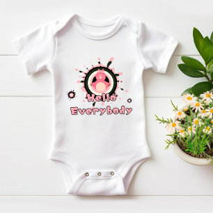 Funny rosa Schwein Baby Strampler