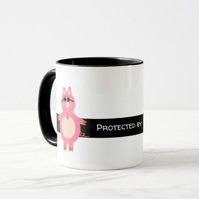 Funny rosa Schwein Tasse (Vorderseite Links)