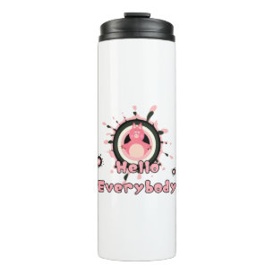 Funny rosa Schwein Thermosbecher