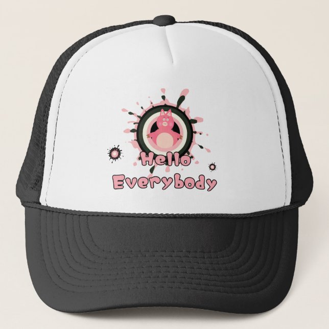Funny rosa Schwein Truckerkappe (Vorderseite)