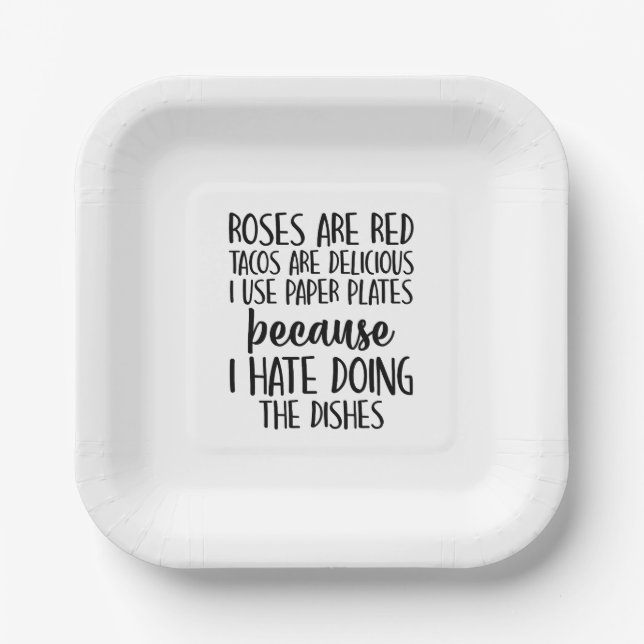 Funny Rose sind Red Tacos sind köstlich Pappteller (Vorderseite)