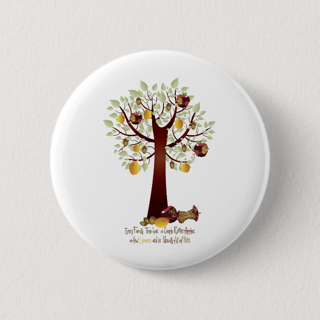 Funny Rotten Apfelbaum Button (Vorderseite)