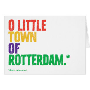 Funny "Rotterdam" Autocorrect carte de Noël