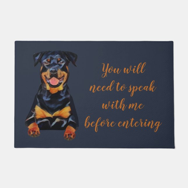 Funny Rottweiler Dog Doormat Fußmatte (Vorderseite)