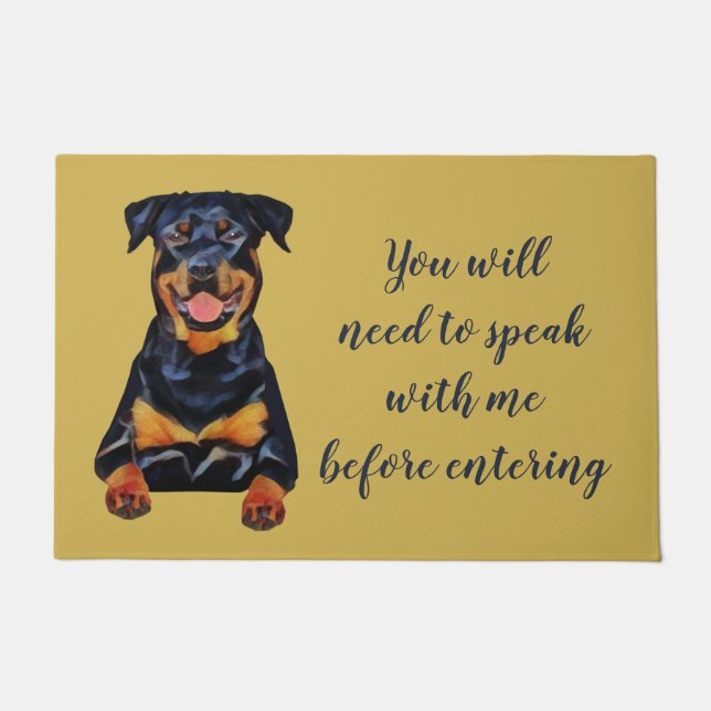Funny Rottweiler Dog Doormat Fußmatte (Vorderseite)