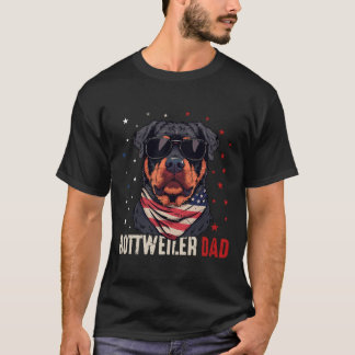 Funny Rottweiler Vater US Stars 4. Juli Väter T-Shirt