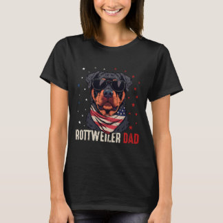 Funny Rottweiler Vater US Stars 4. Juli Väter T-Shirt