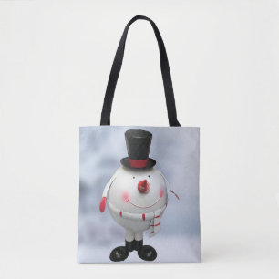 Funny Round Snowman Weihnachten Tasche