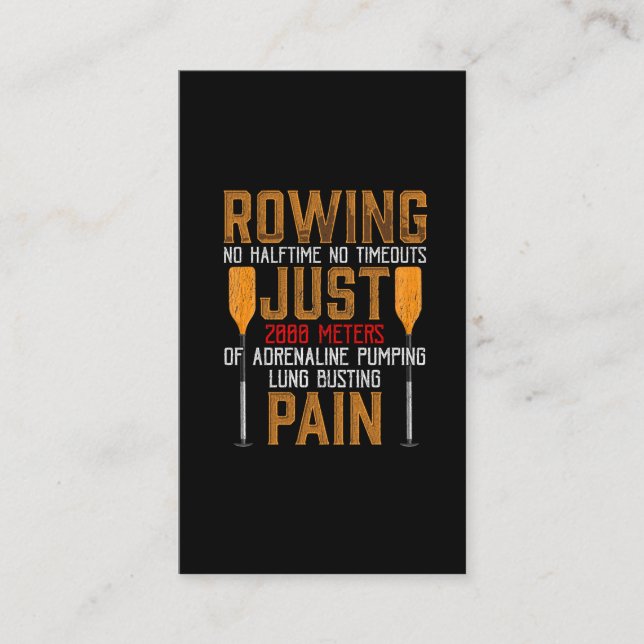 Funny Rowing Adrenaline Pumping Lung Buy Rower Visitenkarte (Vorderseite)
