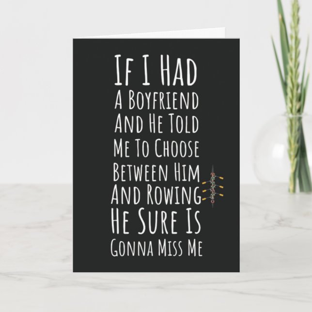 Funny Rowing Cards Boot Ladys Rowboat Racing Oars Karte (Vorderseite)