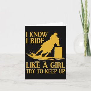 Funny Rrel Racing Geschenk für Frauen Pferderennen Karte