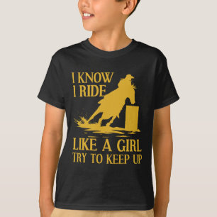 Funny Rrel Racing Geschenk für Frauen Pferderennen T-Shirt