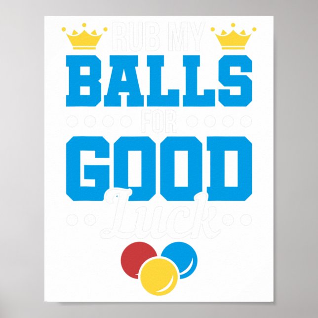Funny Rub My For Viel Glück Billiards Pool Player Poster (Vorne)
