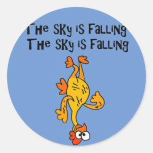 Funny Rubber Chicken Sky fällt Cartoon Runder Aufkleber